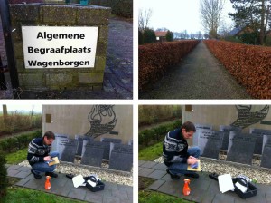 Jonny van der Schuur, Cie. Erfgoed Lentis lid, maakt de plaquette t.b.v. het monument vetvrij. (Foto: Monique Huizer)